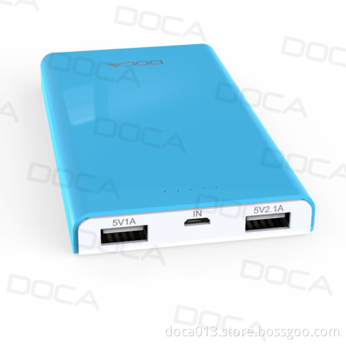 6500mAh DOCA D605 Portable Power Bank With 2 USB Outputs 